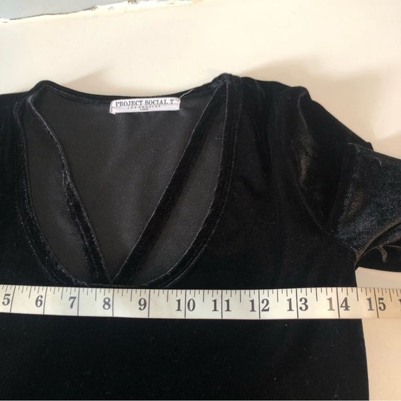 Project Social T bodysuit black long sleeve velvet - Picture 11 of 14